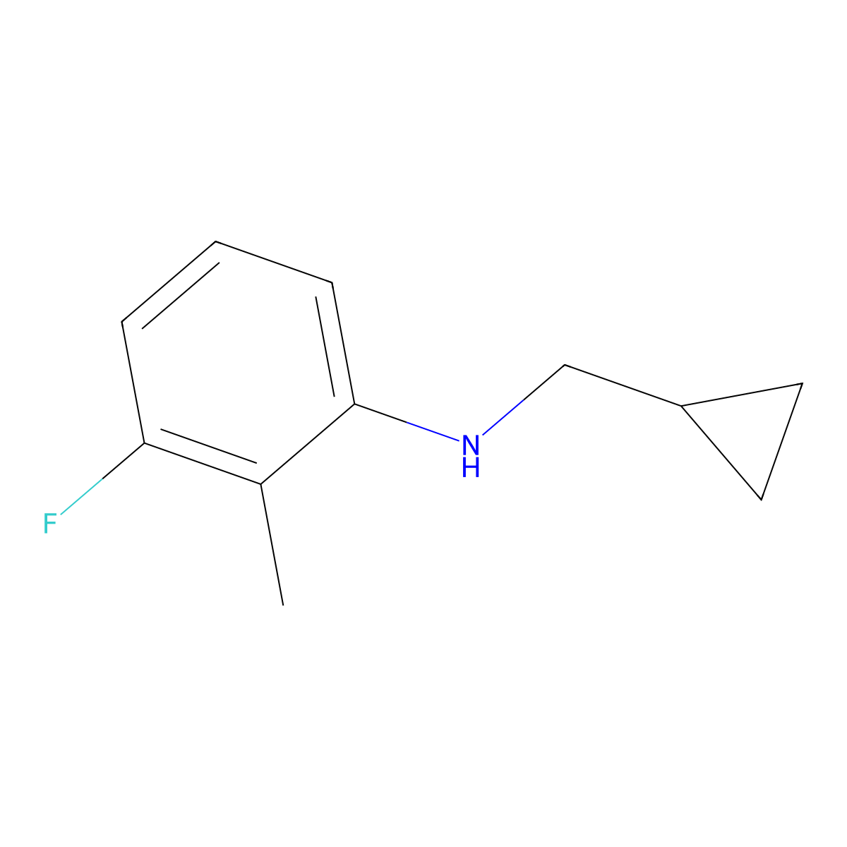 N-(cyclopropylmethyl)-3-fluoro-2-methylaniline molecular structure, CAS 1250627-21-4