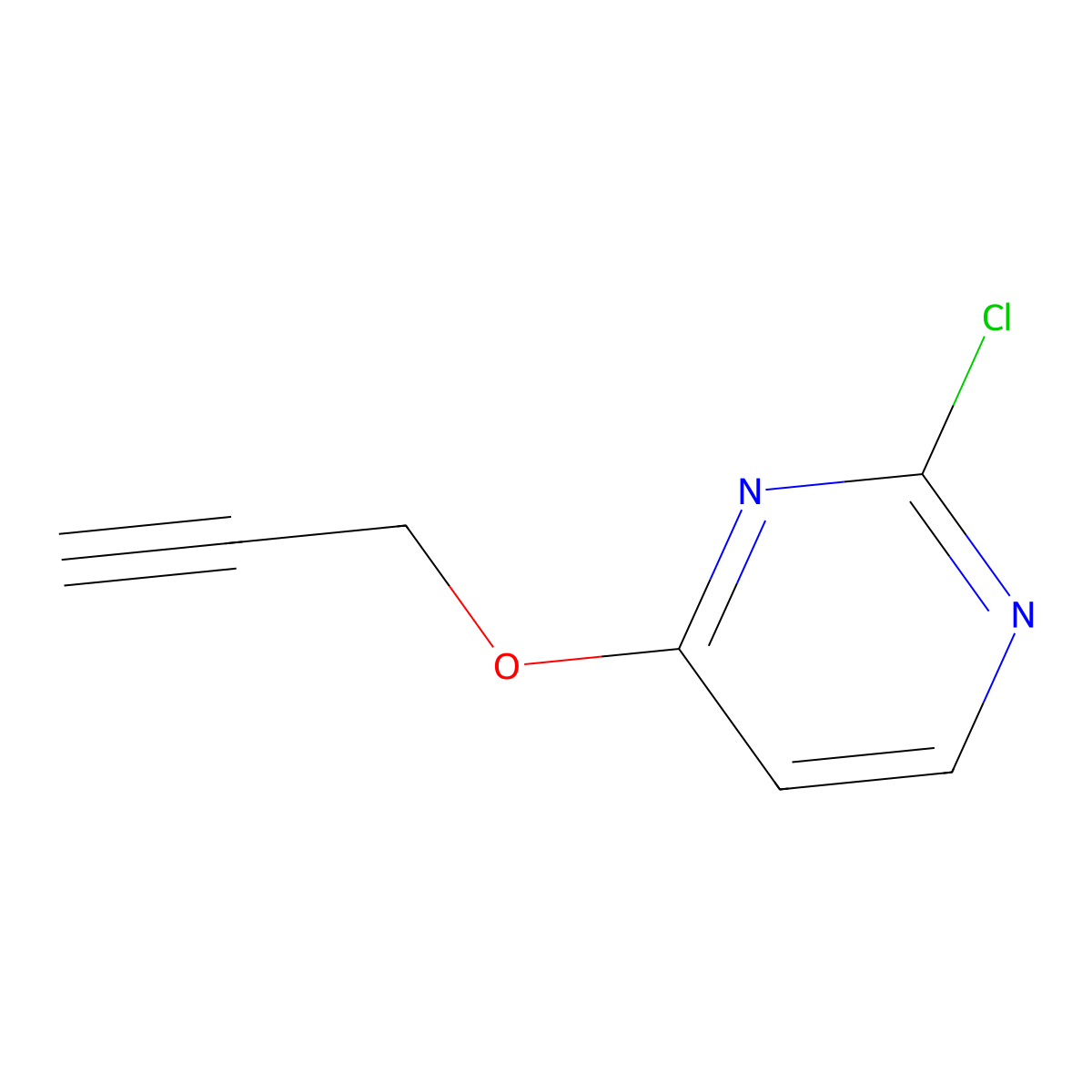 2-Chloro-4-(prop-2-yn-1-yloxy)pyrimidine molecular structure, CAS 1250629-59-4