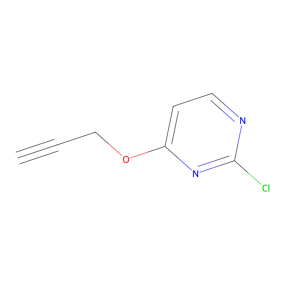 2-Chloro-4-(prop-2-yn-1-yloxy)pyrimidine molecular structure, CAS 1250629-59-4