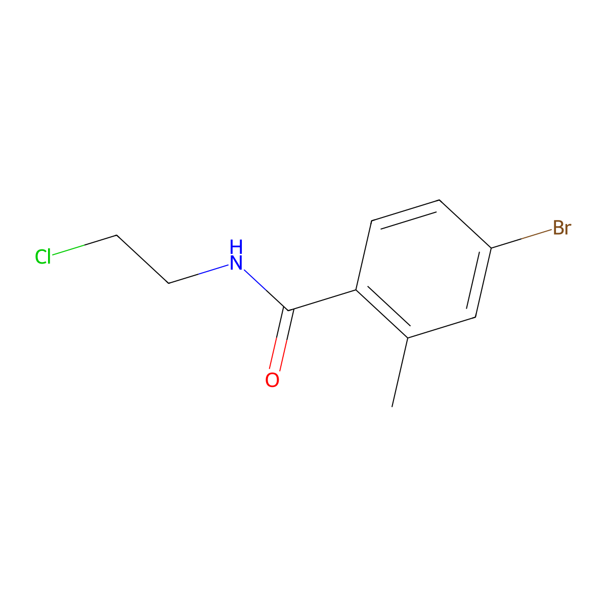 4-bromo-N-(2-chloroethyl)-2-methylbenzamide molecular structure, CAS 1250631-74-3