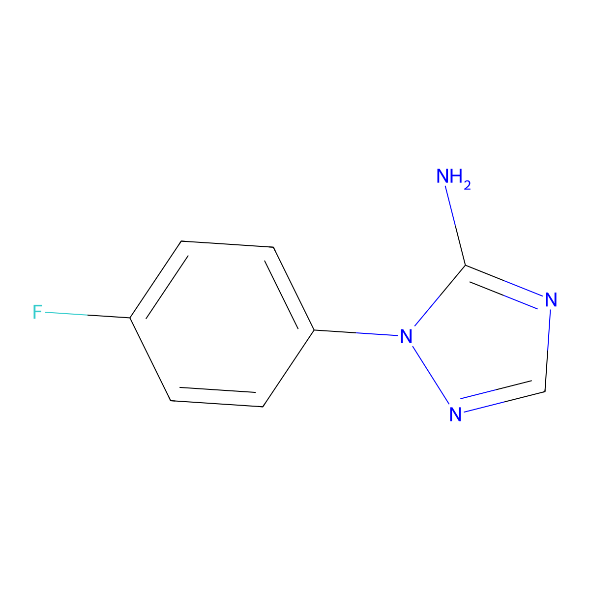 1-(4-fluorophenyl)-1H-1,2,4-triazol-5-amine molecular structure, CAS 1250631-80-1