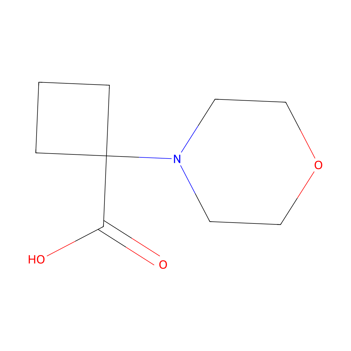 1-(Morpholin-4-yl)cyclobutane-1-carboxylic acid molecular structure, CAS 1250633-44-3