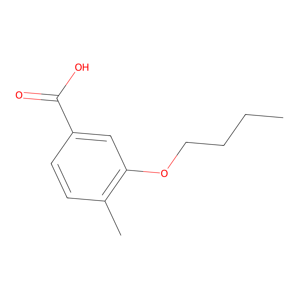 3-Butoxy-4-methylbenzoic acid molecular structure, CAS 1250634-47-9