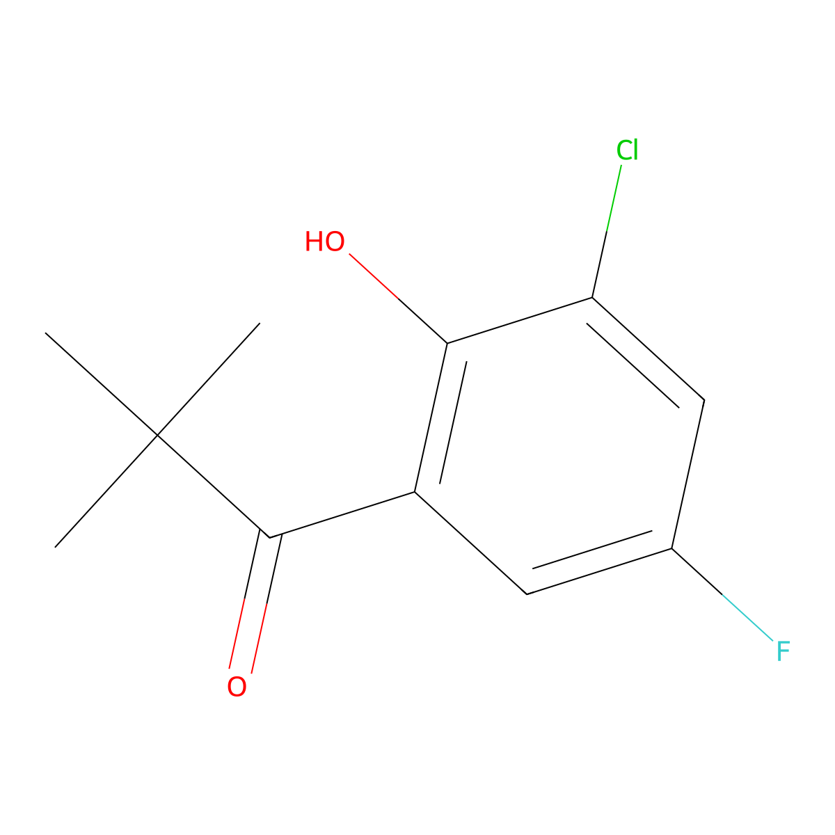 1-(3-Chloro-5-fluoro-2-hydroxyphenyl)-2,2-dimethylpropan-1-one molecular structure, CAS 1250635-30-3
