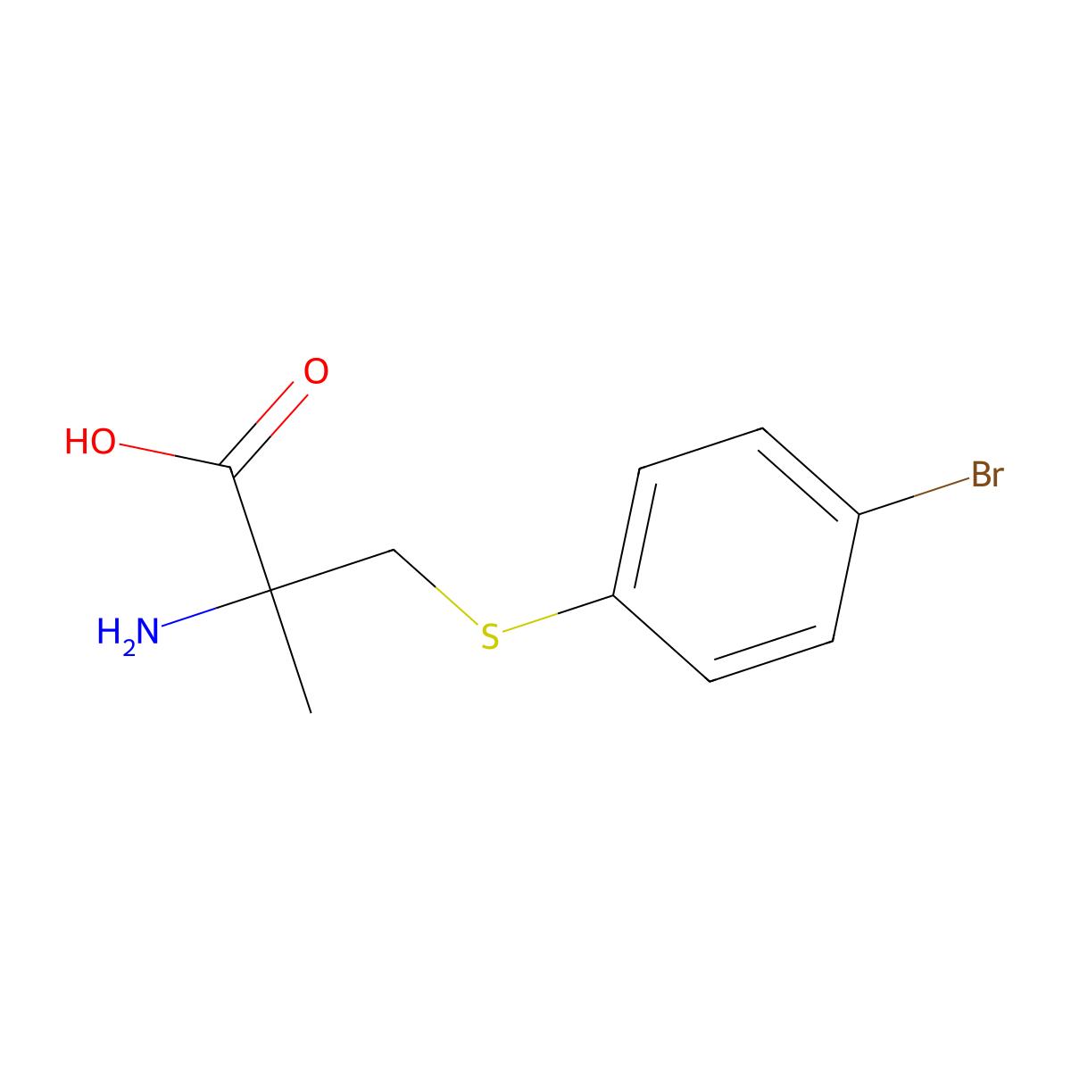 2-Amino-3-[(4-bromophenyl)sulfanyl]-2-methylpropanoic acid molecular structure, CAS 1250635-66-5
