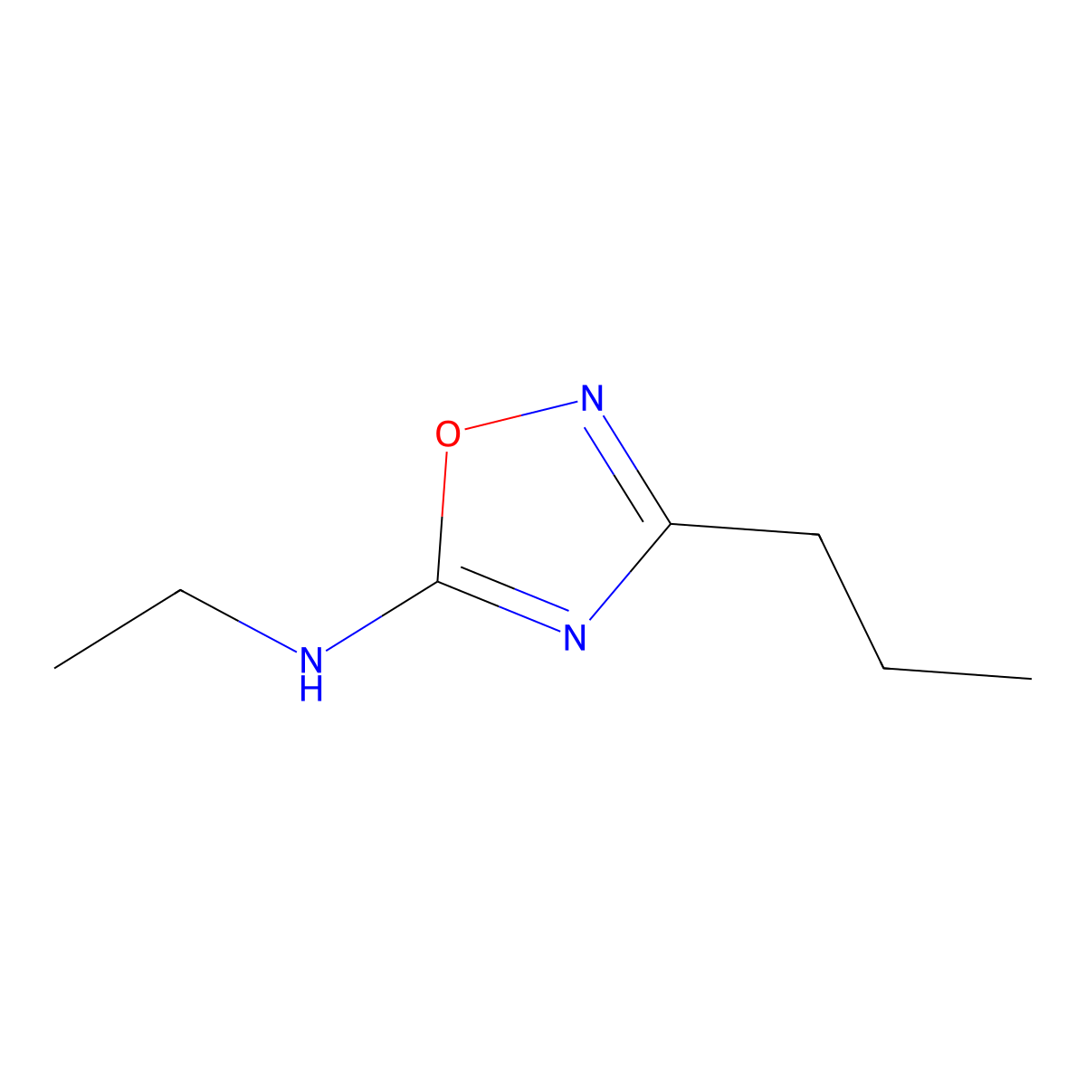 N-ethyl-3-propyl-1,2,4-oxadiazol-5-amine molecular structure, CAS 1250638-05-1
