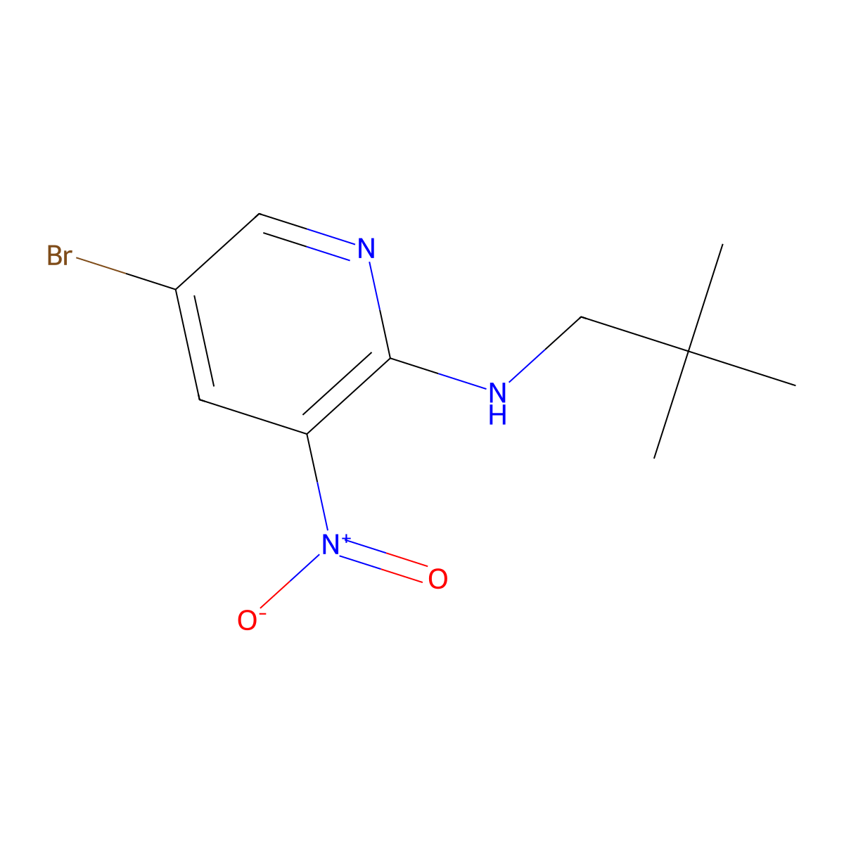 5-Bromo-N-neopentyl-3-nitropyridin-2-amine molecular structure, CAS 1250639-63-4