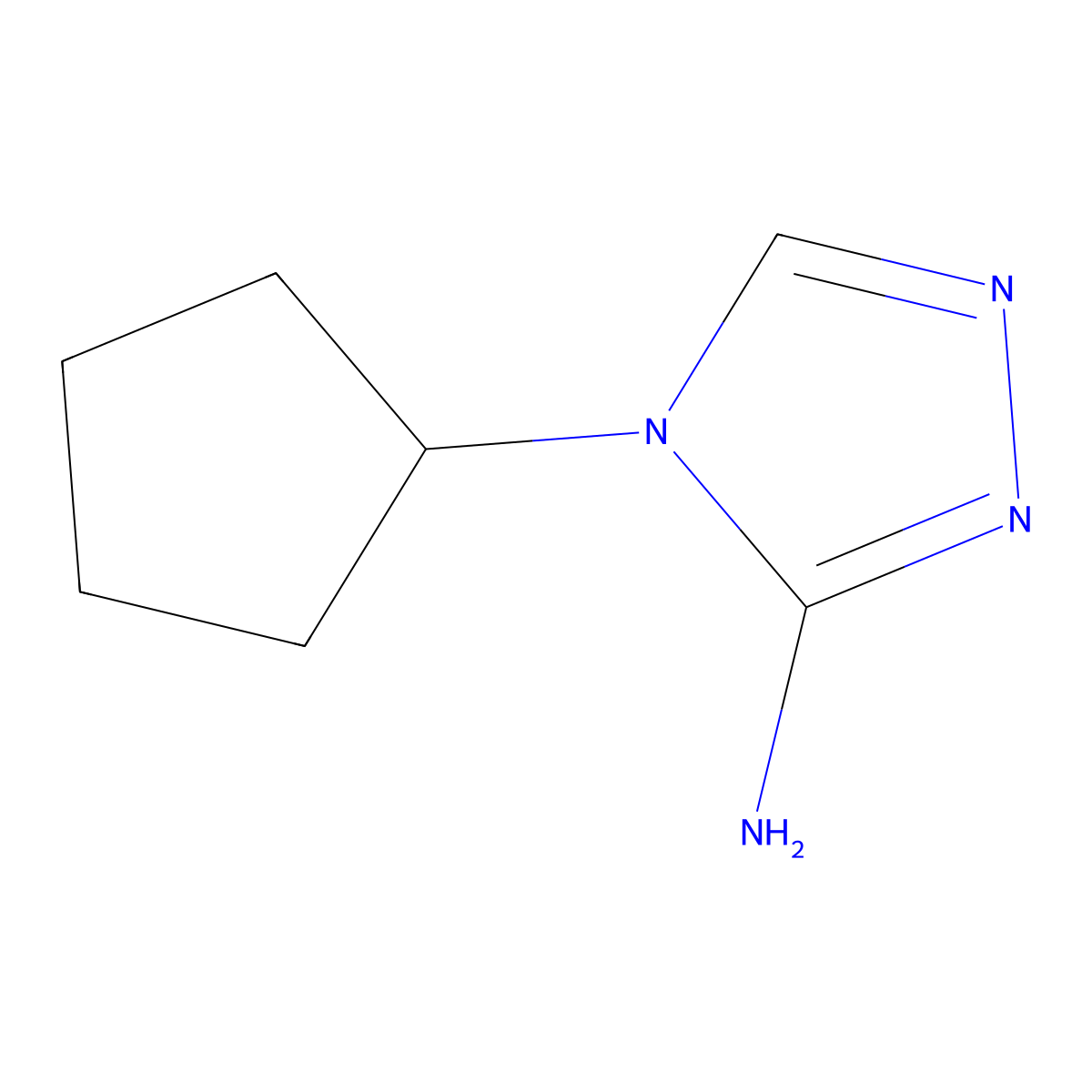 4-cyclopentyl-4H-1,2,4-triazol-3-amine molecular structure, CAS 1250640-49-3