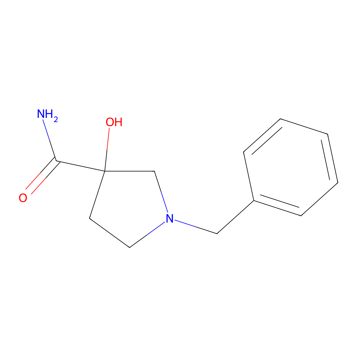 1-Benzyl-3-hydroxypyrrolidine-3-carboxamide molecular structure, CAS 1250642-68-2