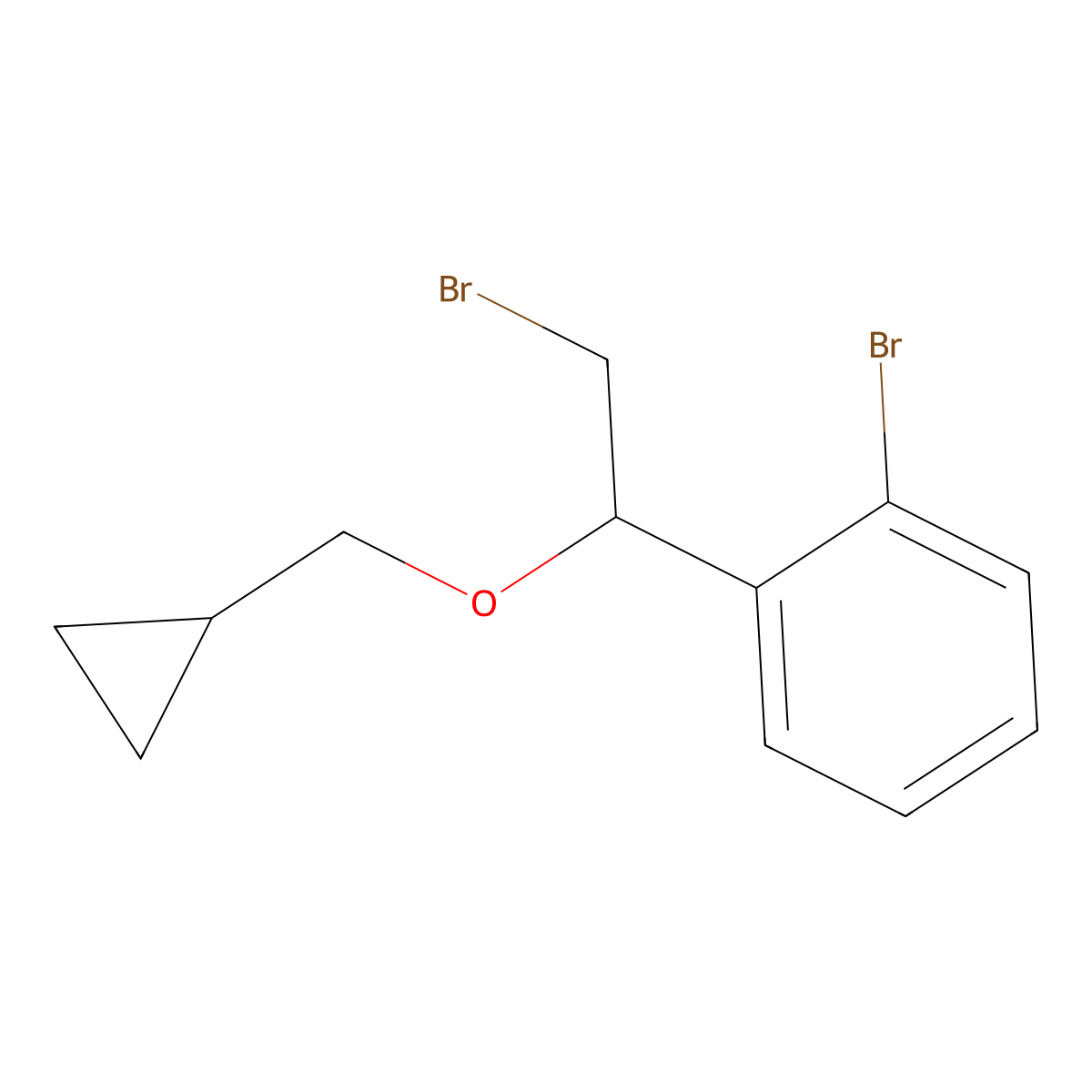 1-Bromo-2-[2-bromo-1-(cyclopropylmethoxy)ethyl]benzene molecular structure, CAS 1250642-97-7