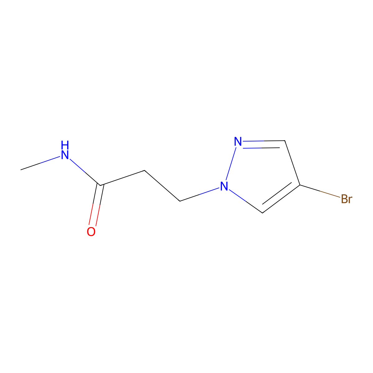 3-(4-Bromo-1H-pyrazol-1-yl)-N-methylpropanamide molecular structure, CAS 1250643-00-5