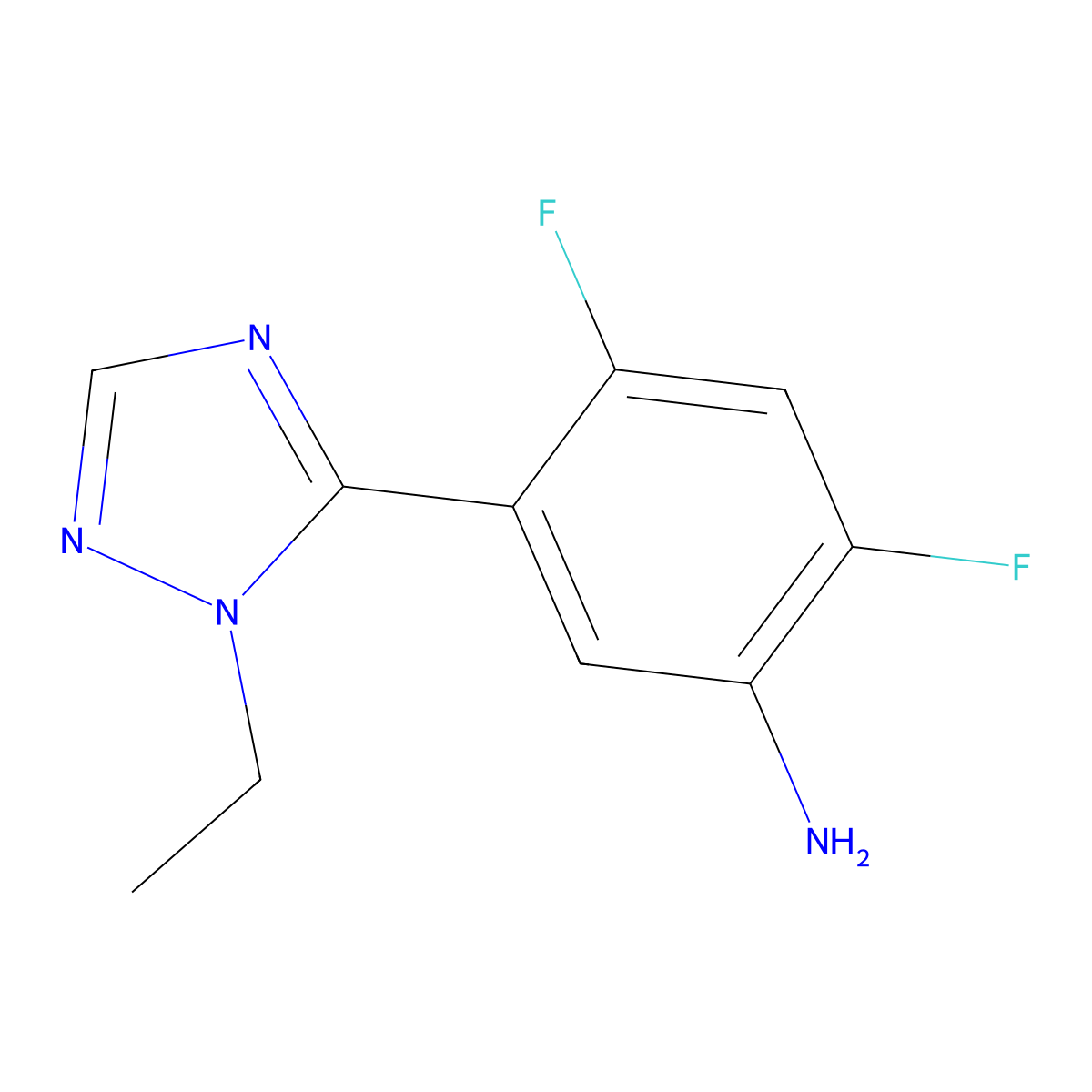 5-(1-Ethyl-1h-1,2,4-triazol-5-yl)-2,4-difluoroaniline molecular structure, CAS 1250646-28-6