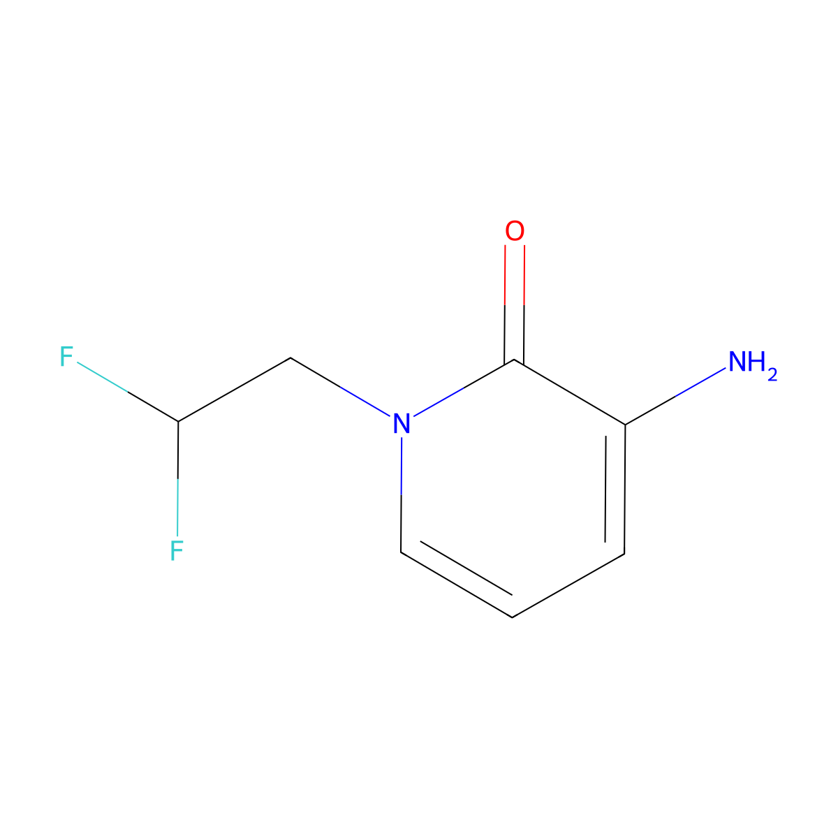 3-Amino-1-(2,2-difluoroethyl)-1,2-dihydropyridin-2-one molecular structure, CAS 1250646-65-1