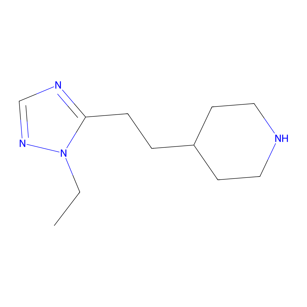 4-(2-(1-Ethyl-1h-1,2,4-triazol-5-yl)ethyl)piperidine molecular structure, CAS 1250647-40-5