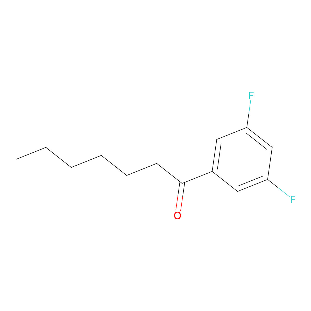 1-(3,5-Difluorophenyl)heptan-1-one molecular structure, CAS 1250647-44-9