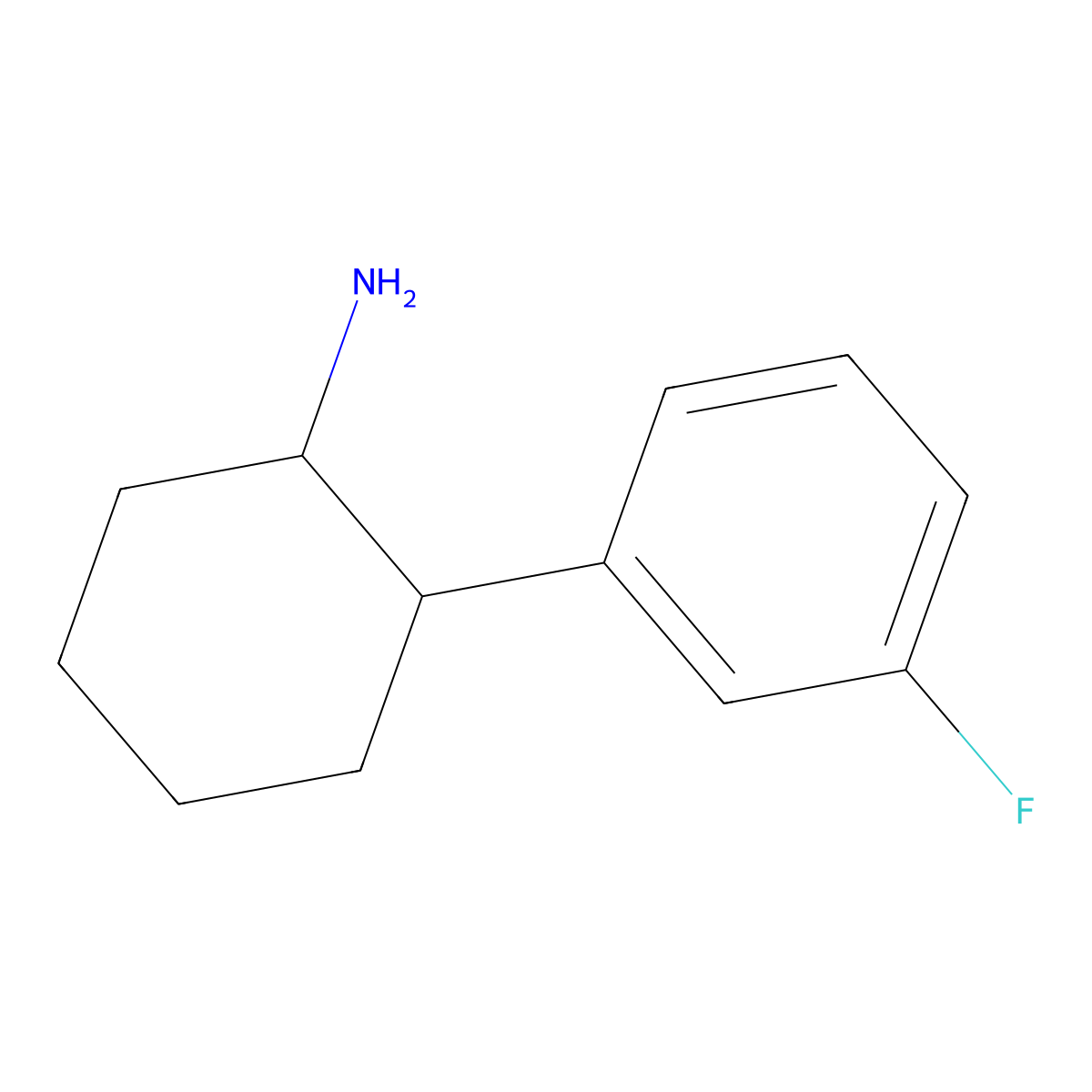2-(3-Fluorophenyl)cyclohexan-1-amine molecular structure, CAS 1250647-73-4