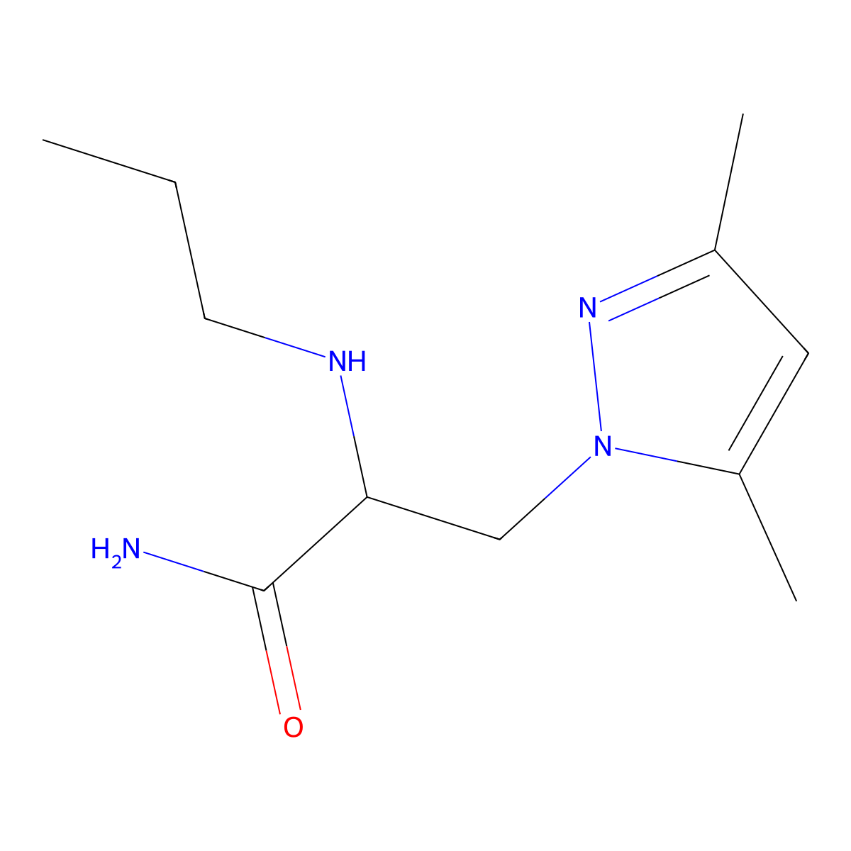 3-(3,5-Dimethyl-1h-pyrazol-1-yl)-2-(propylamino)propanamide molecular structure, CAS 1250650-16-8
