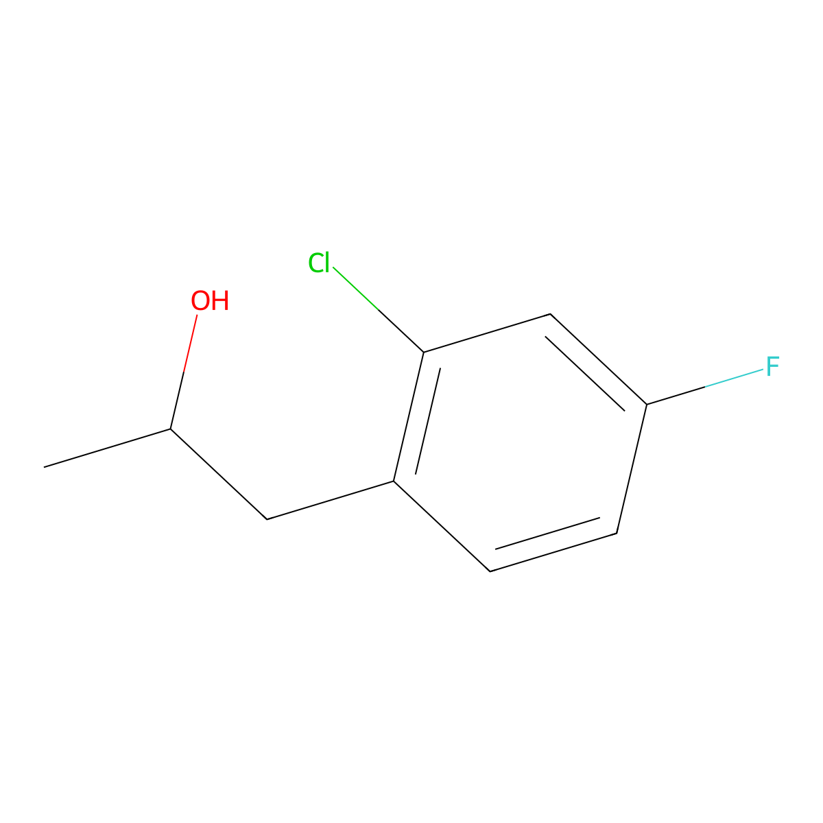 1-(2-Chloro-4-fluorophenyl)propan-2-ol molecular structure, CAS 1250650-92-0