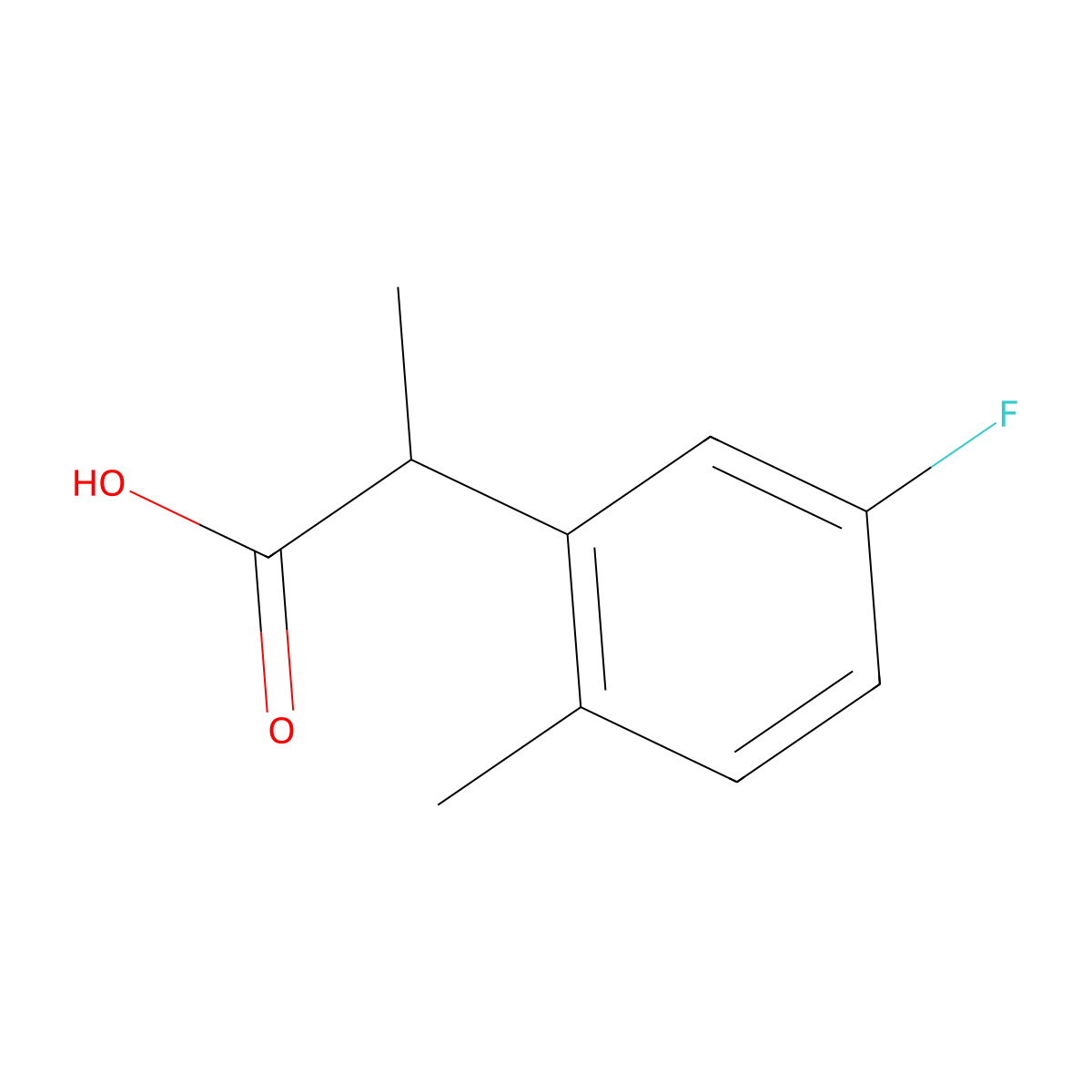 2-(5-Fluoro-2-methylphenyl)propanoic acid molecular structure, CAS 1250651-80-9