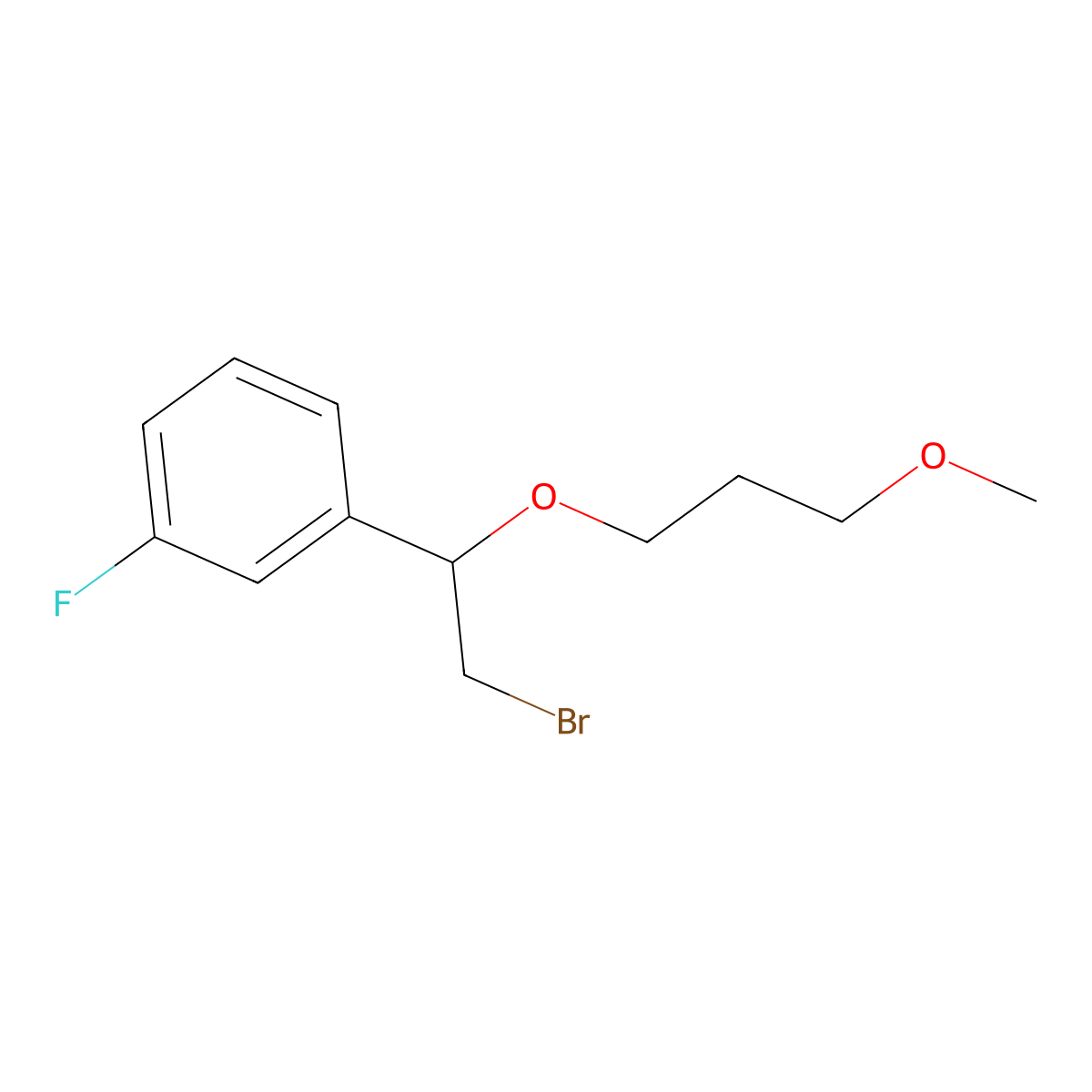 1-(2-Bromo-1-(3-methoxypropoxy)ethyl)-3-fluorobenzene molecular structure, CAS 1250652-36-8