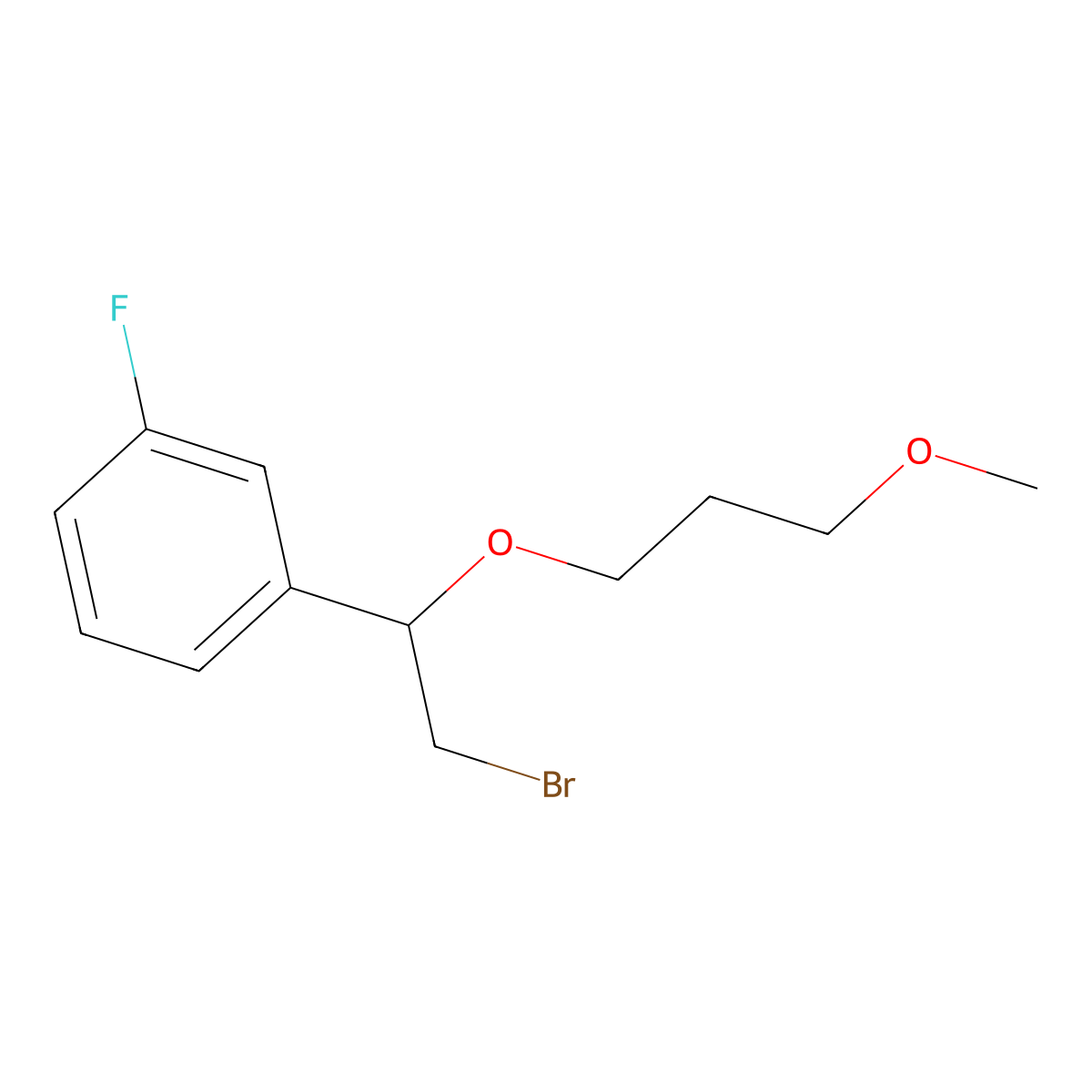 1-(2-Bromo-1-(3-methoxypropoxy)ethyl)-3-fluorobenzene molecular structure, CAS 1250652-36-8
