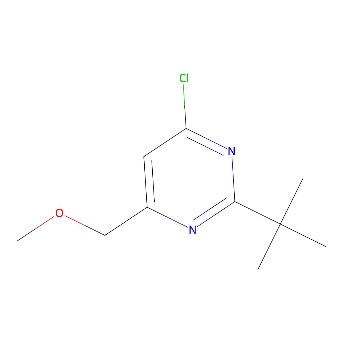 2-Tert-butyl-4-chloro-6-(methoxymethyl)pyrimidine molecular structure, CAS 1250652-63-1
