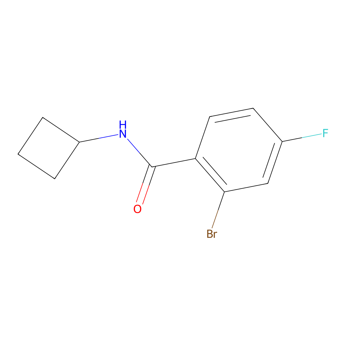 2-bromo-N-cyclobutyl-4-fluorobenzamide molecular structure, CAS 1250652-80-2