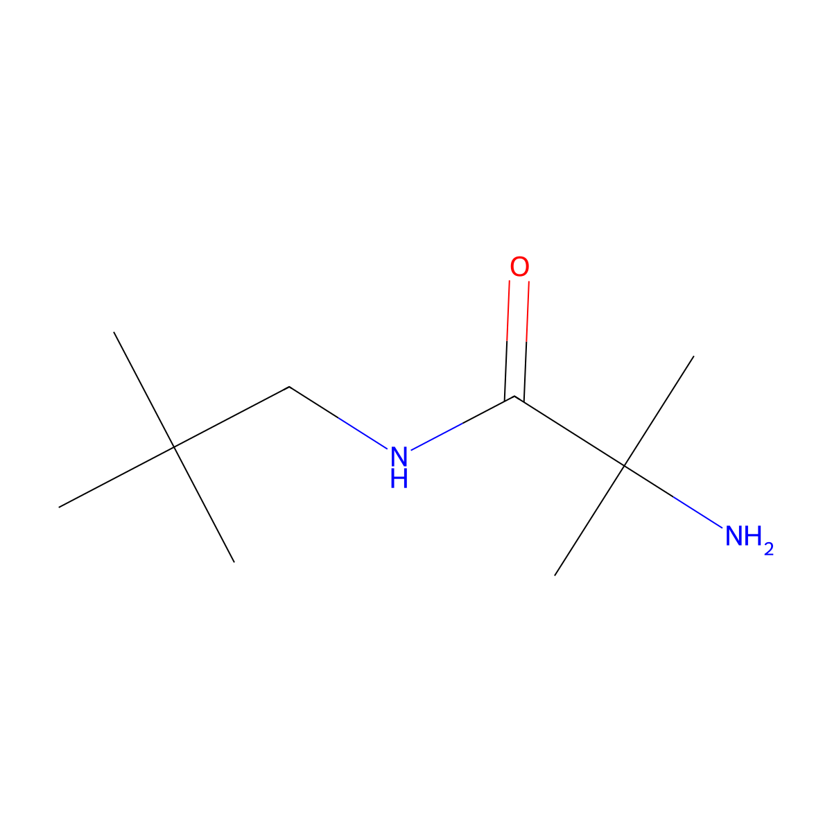 2-amino-N-(2,2-dimethylpropyl)-2-methylpropanamide molecular structure, CAS 1250653-85-0