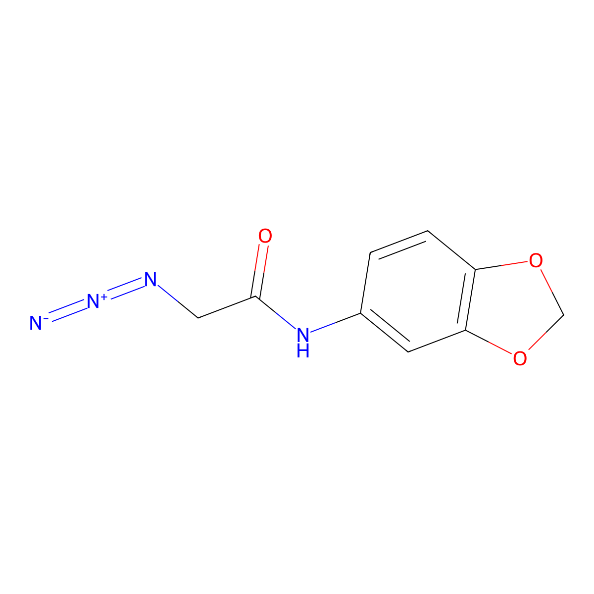 2-azido-N-1,3-benzodioxol-5-ylacetamide molecular structure, CAS 1250657-29-4