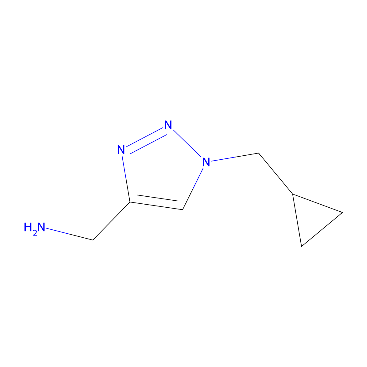 [1-(cyclopropylmethyl)-1H-1,2,3-triazol-4-yl]methanamine molecular structure, CAS 1250661-12-1