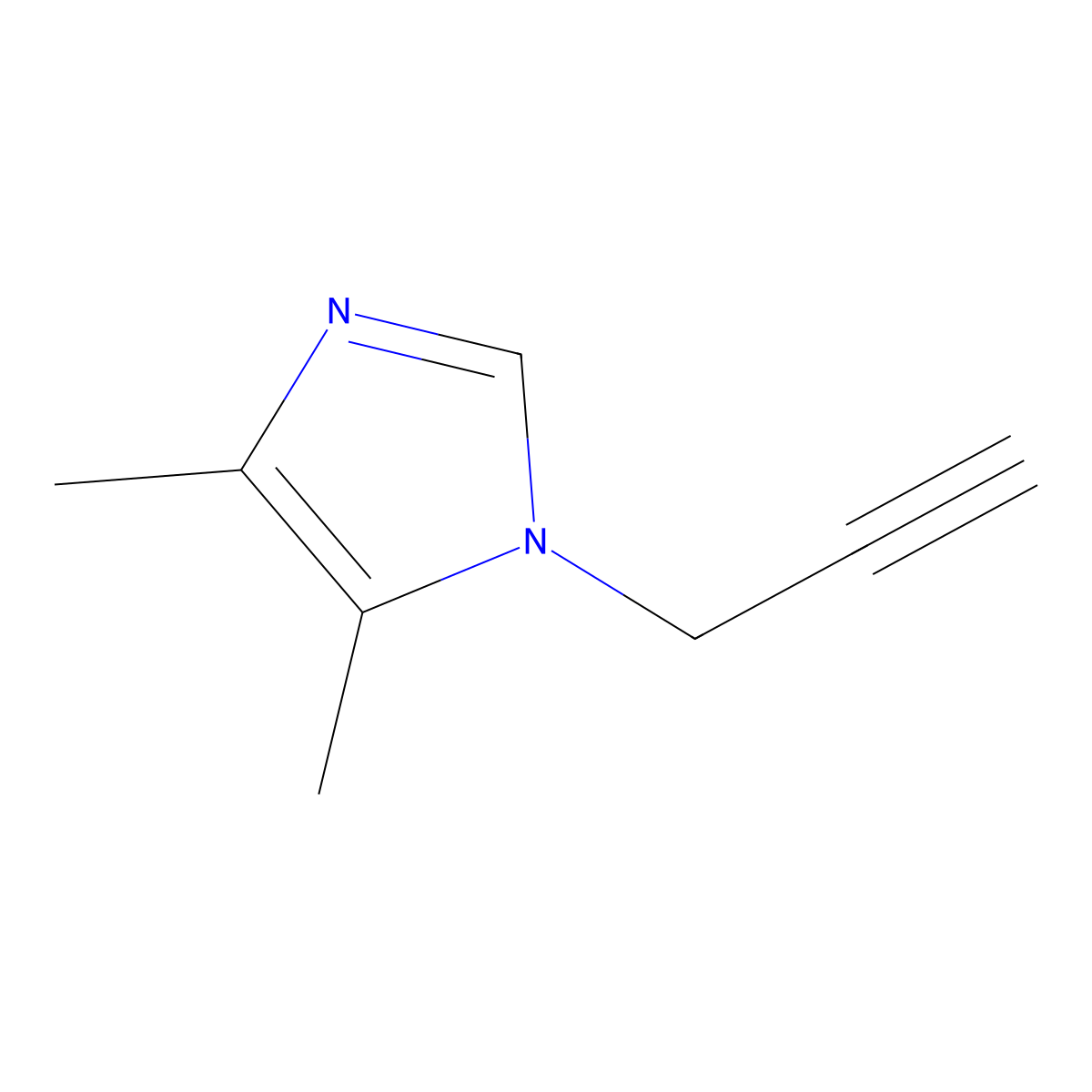 4,5-dimethyl-1-(prop-2-yn-1-yl)-1H-imidazole molecular structure, CAS 1250664-23-3