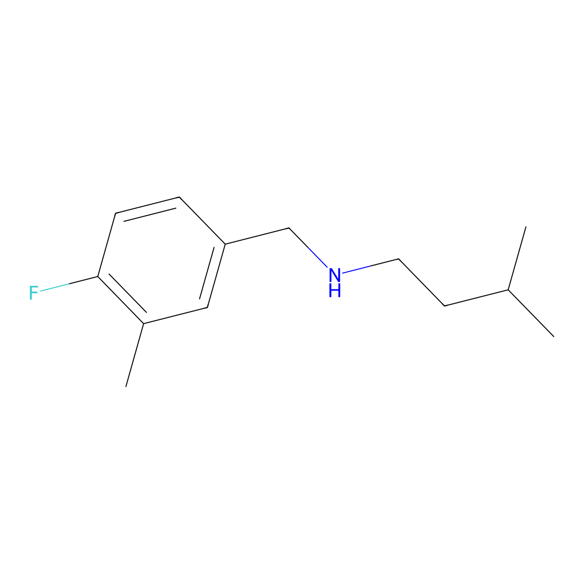 [(4-Fluoro-3-methylphenyl)methyl](3-methylbutyl)amine molecular structure, CAS 1250667-42-5