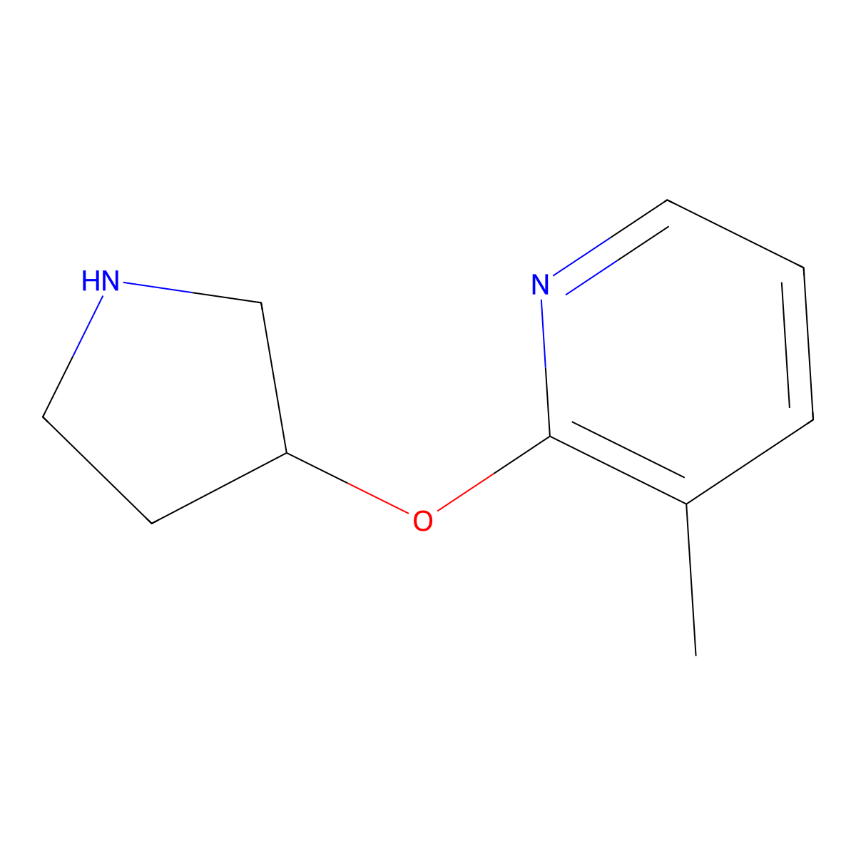 3-Methyl-2-(pyrrolidin-3-yloxy)pyridine molecular structure, CAS 1250667-60-7