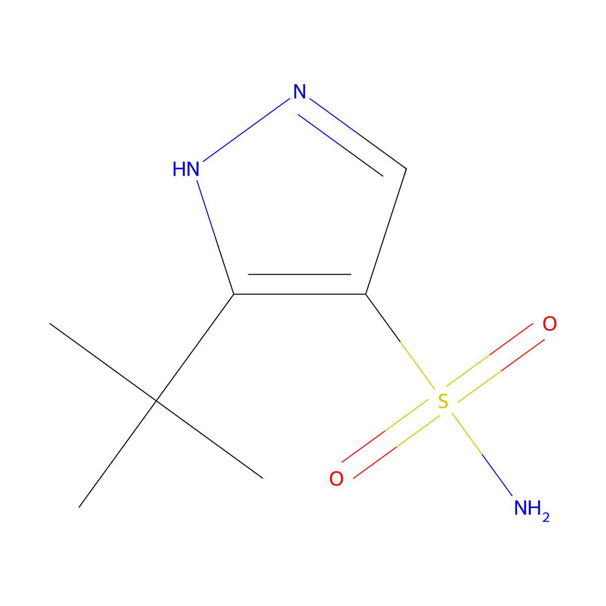 3-(Tert-butyl)-1h-pyrazole-4-sulfonamide molecular structure, CAS 1250667-83-4