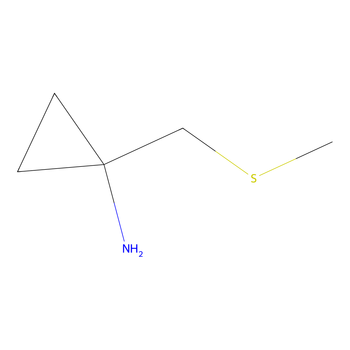 1-[(Methylsulfanyl)methyl]cyclopropan-1-amine molecular structure, CAS 1250668-26-8