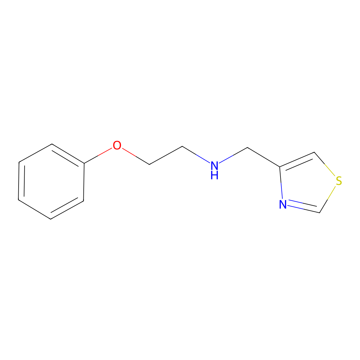 2-Phenoxy-N-(thiazol-4-ylmethyl)ethan-1-amine molecular structure, CAS 1250668-55-3
