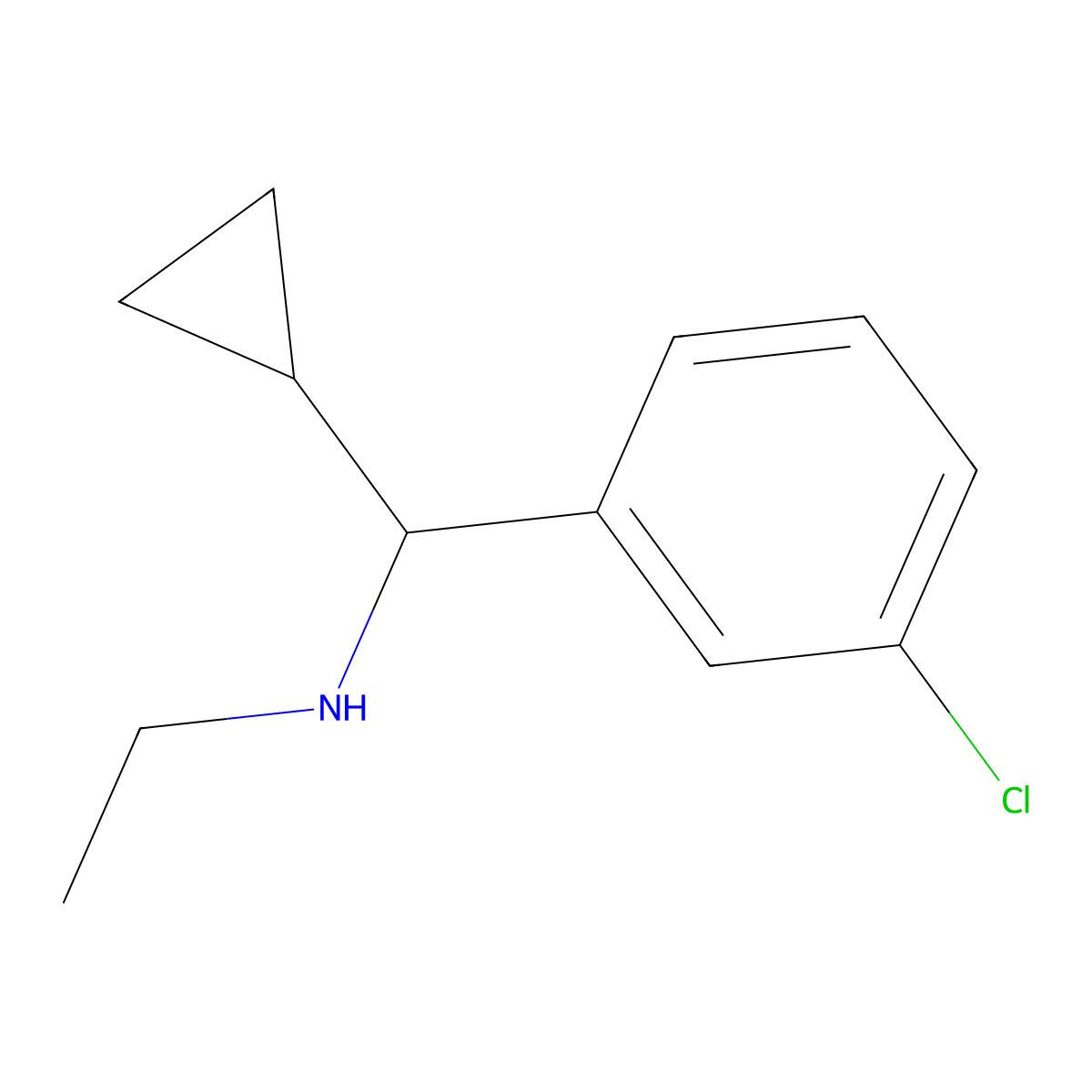 [(3-Chlorophenyl)(cyclopropyl)methyl](ethyl)amine molecular structure, CAS 1250669-53-4