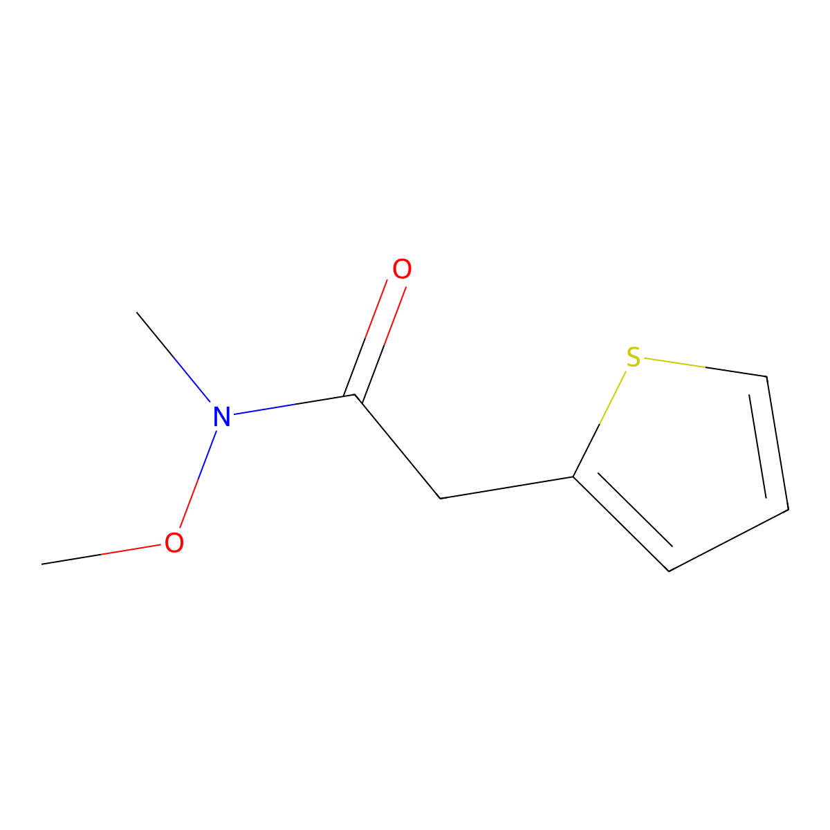 N-methoxy-N-methyl-2-(thiophen-2-yl)acetamide molecular structure, CAS 125067-45-0