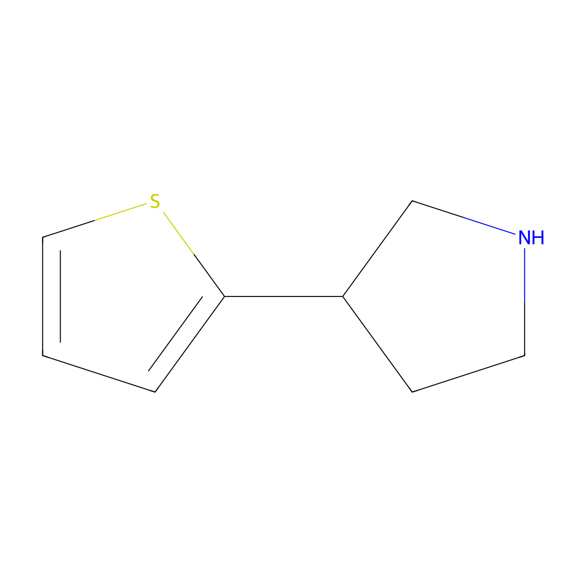 3-(Thiophen-2-yl)pyrrolidine molecular structure, CAS 125067-53-0