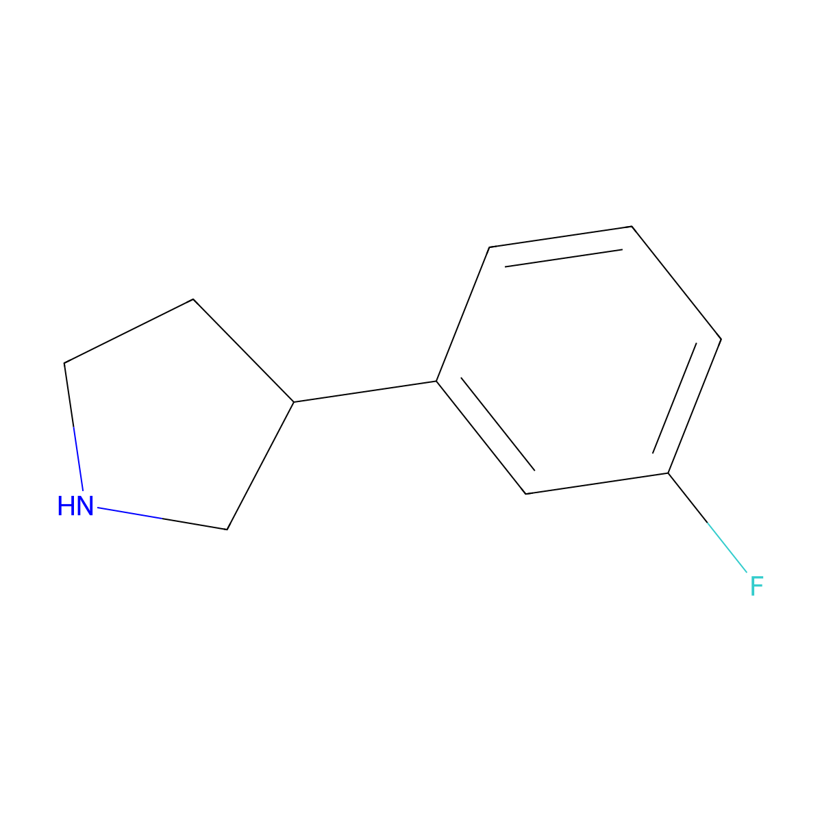 3-(3-Fluorophenyl)pyrrolidine molecular structure, CAS 125067-75-6
