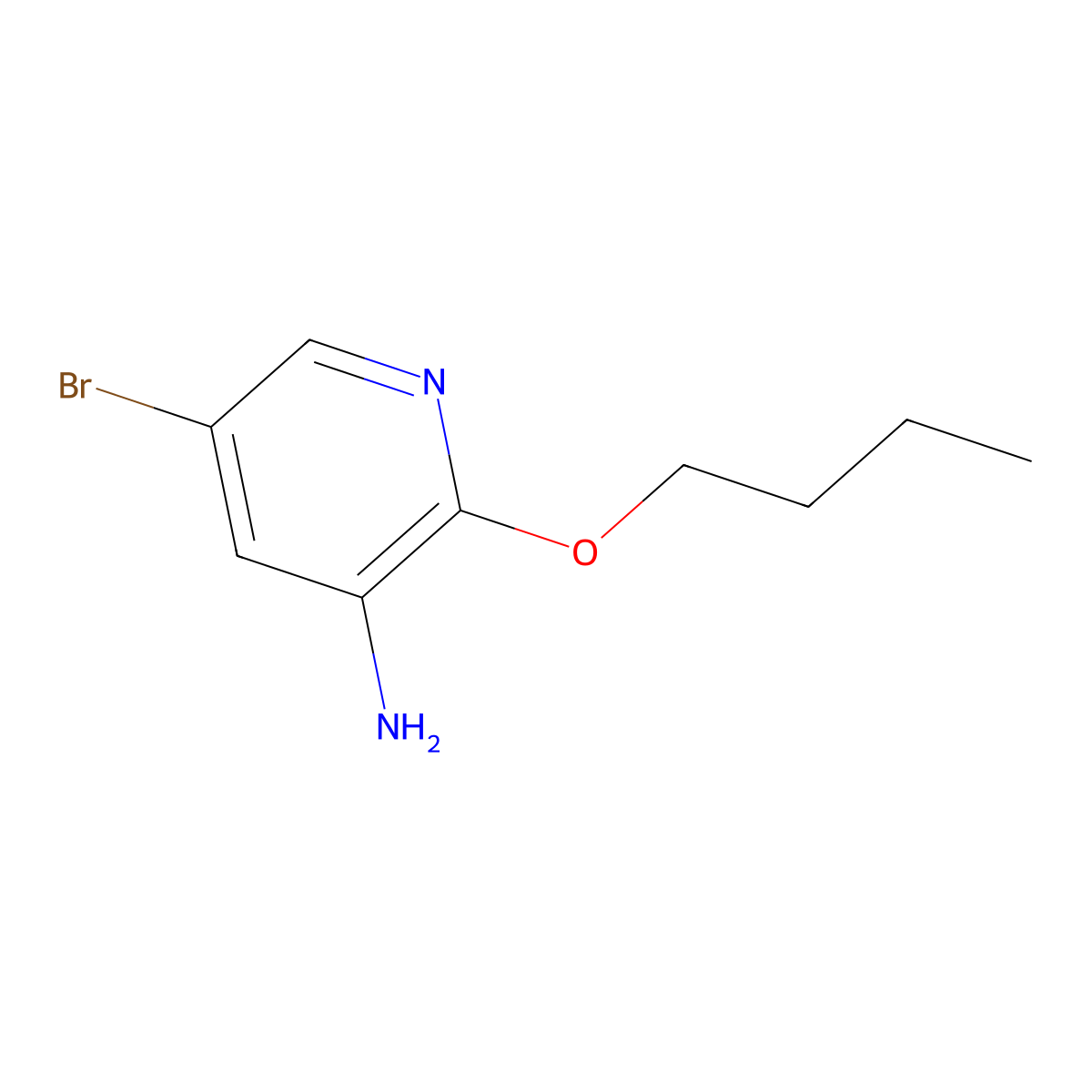 5-Bromo-2-butoxypyridin-3-amine molecular structure, CAS 1250671-88-5