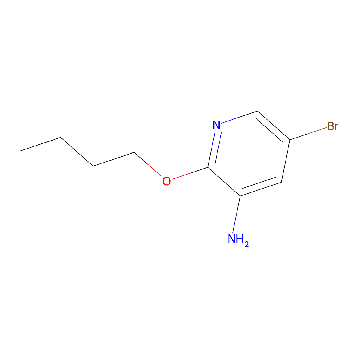 5-Bromo-2-butoxypyridin-3-amine molecular structure, CAS 1250671-88-5