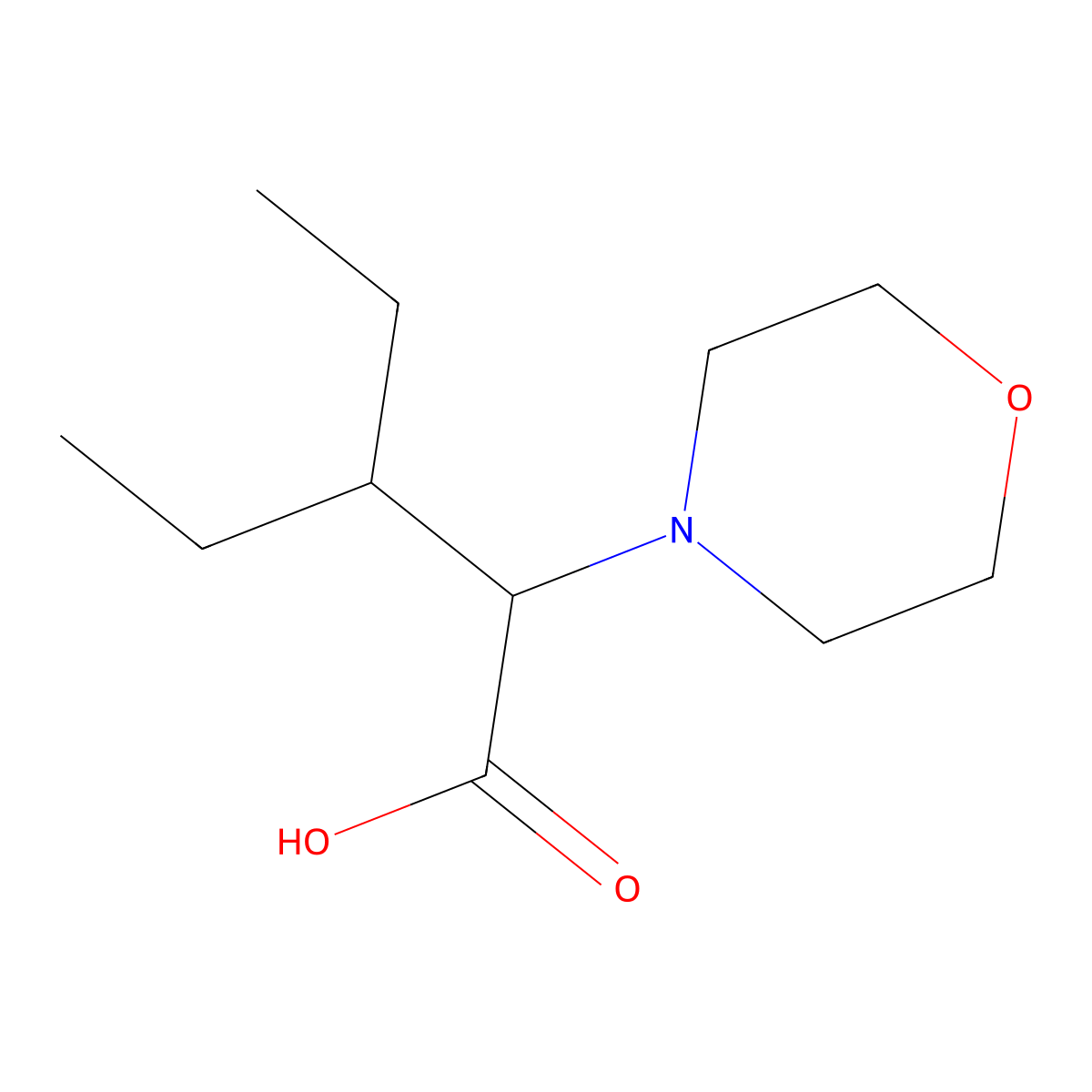 3-Ethyl-2-morpholinopentanoic acid molecular structure, CAS 1250672-01-5