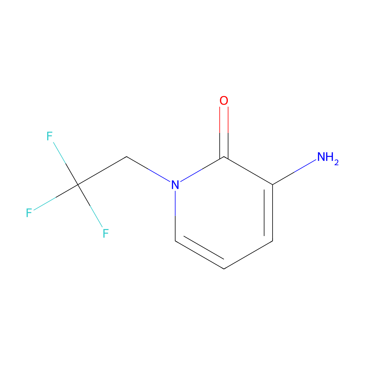 3-Amino-1-(2,2,2-trifluoroethyl)-1,2-dihydropyridin-2-one molecular structure, CAS 1250672-75-3