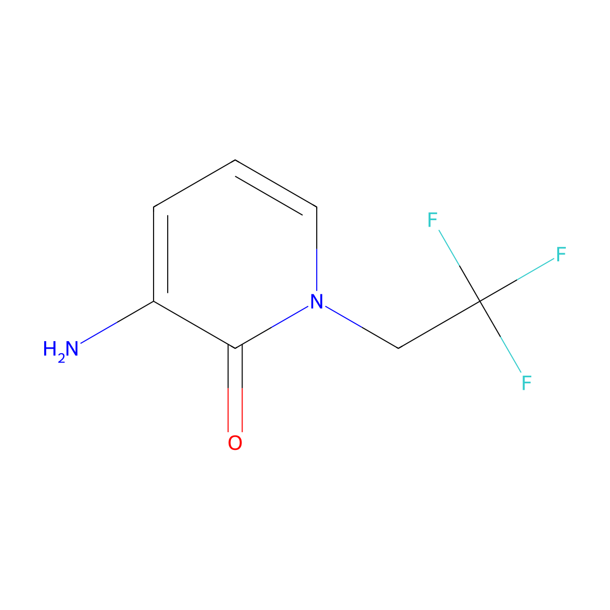 3-Amino-1-(2,2,2-trifluoroethyl)-1,2-dihydropyridin-2-one molecular structure, CAS 1250672-75-3
