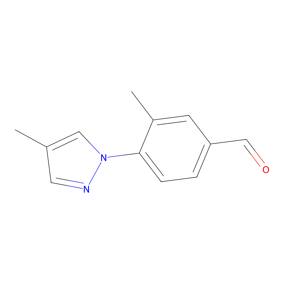 3-Methyl-4-(4-methyl-1H-pyrazol-1-YL)benzaldehyde molecular structure, CAS 1250672-88-8