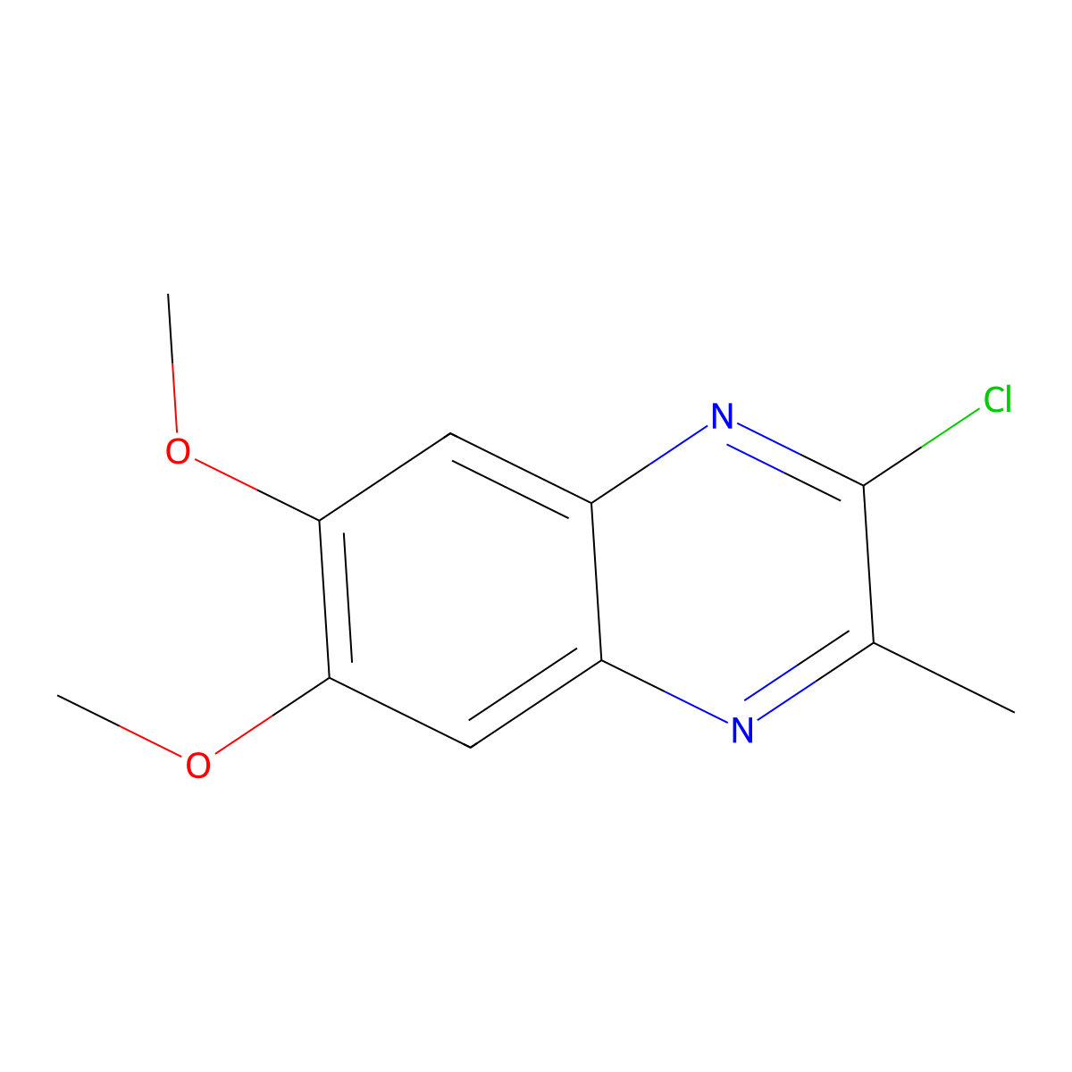 2-Chloro-6,7-dimethoxy-3-methylquinoxaline molecular structure, CAS 1250675-94-5