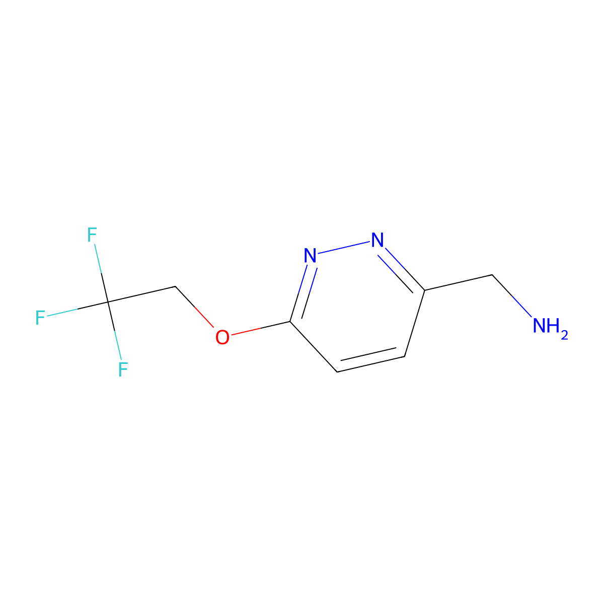 (6-(2,2,2-Trifluoroethoxy)pyridazin-3-yl)methanamine molecular structure, CAS 1250676-60-8