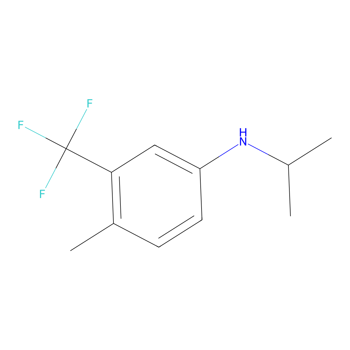 4-Methyl-N-(propan-2-yl)-3-(trifluoromethyl)aniline molecular structure, CAS 1250676-64-2