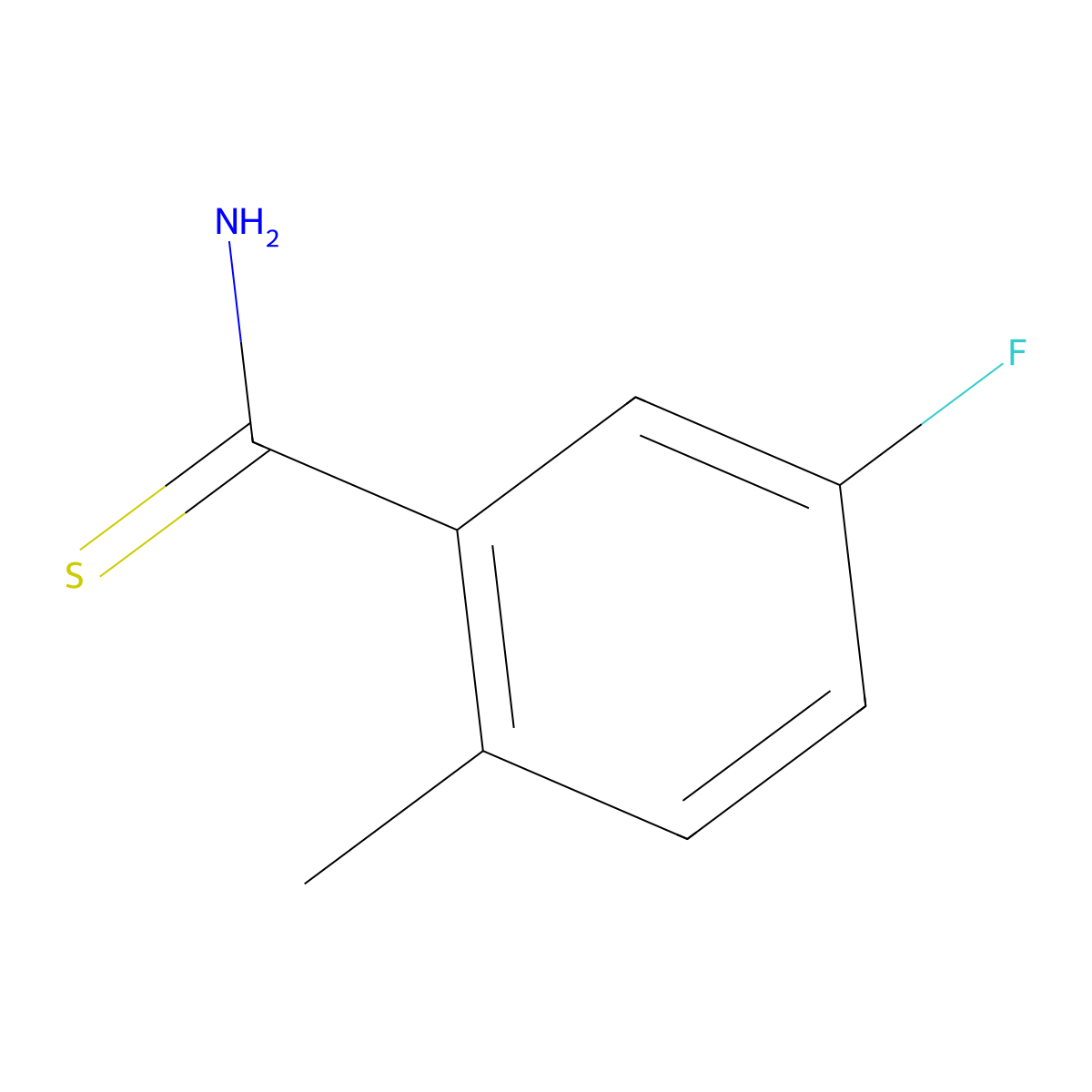 5-Fluoro-2-methyl-thiobenzamide molecular structure, CAS 1250676-94-8